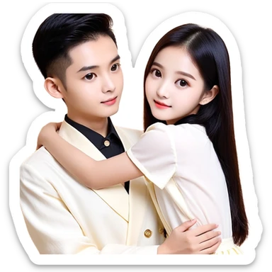 bé gái 1 tuổi, da trắng, tóc ngắn, buộc tóc đen 2 bên, miệng ngậm núm vú giả, áo hồng sticker