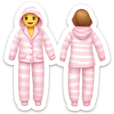 pajamas cute with colour of soft sweet pink and white sticker