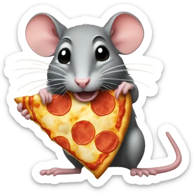 Rat eating pizza sticker
