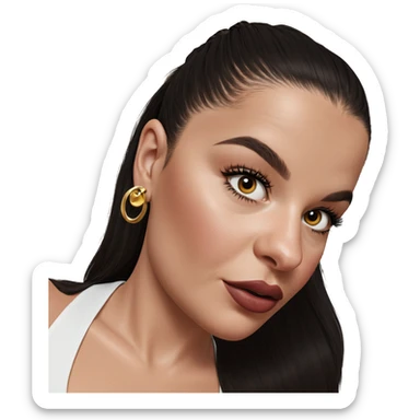 portrait of a girl with earrings sticker
