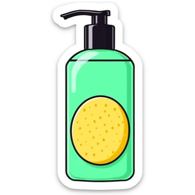 AVON shower gel, body scrub, and loofah sticker