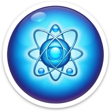 Atom and nucleus sticker