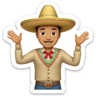 A Man Dancing with a Mexican Hat sticker