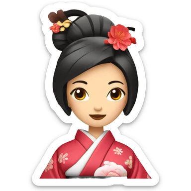 Geisha with kimono sticker