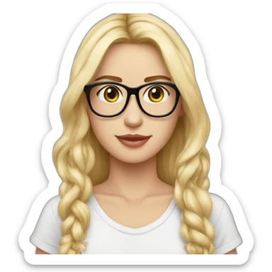 joven piel blanca gafas con gato sticker