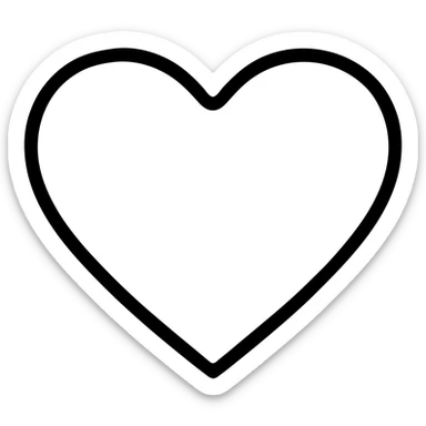 Add a thick black outline to the blue heart, keep the background transparent. sticker