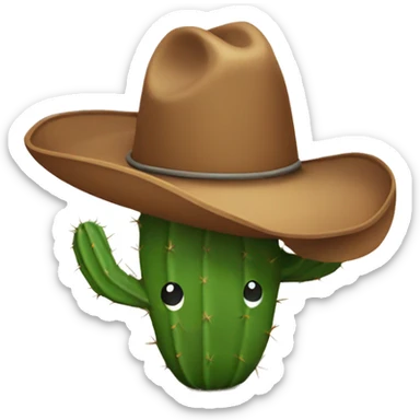 Create a cactus with a cowboy hat sticker