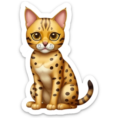Bengal cat full body sitting with a mask sticker