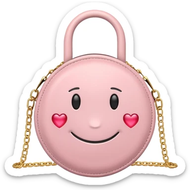 fashionable pastel pink handbag apple emoji inspired sticker