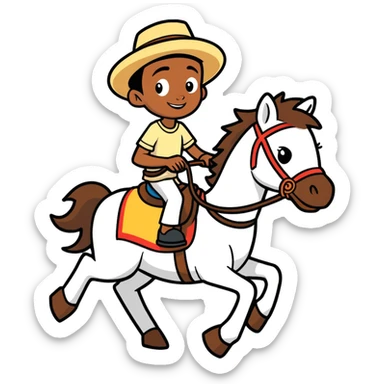 mort from madagascar riding horse sticker