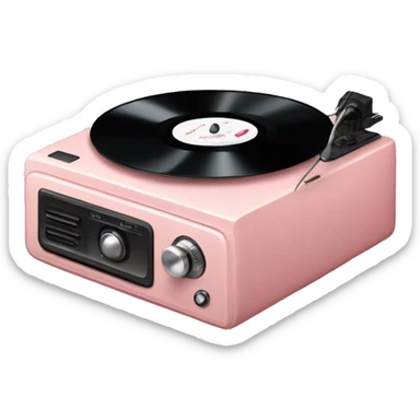 blush pink record player sticker
