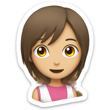 Cardboard box with an anime girl in it. sticker