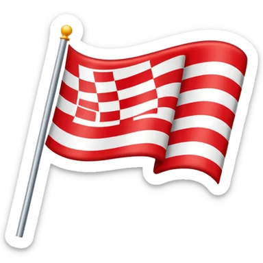 Indy car racing flag reg waving in air sticker