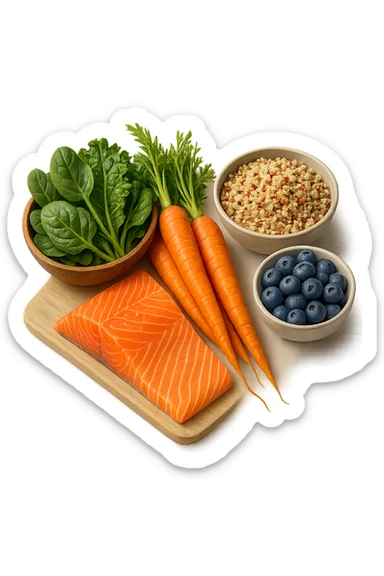 dieta low FODMAP + flora bilanciata, iperrealistica 4k sticker