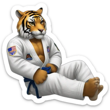 BJJ seated guard  Tiger  sticker