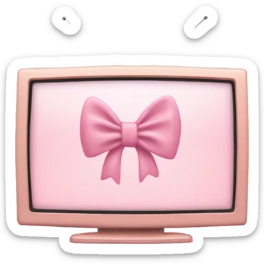 Light pink flatscreen with bow on it sticker