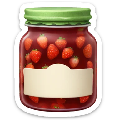 strawberry jam jar sticker