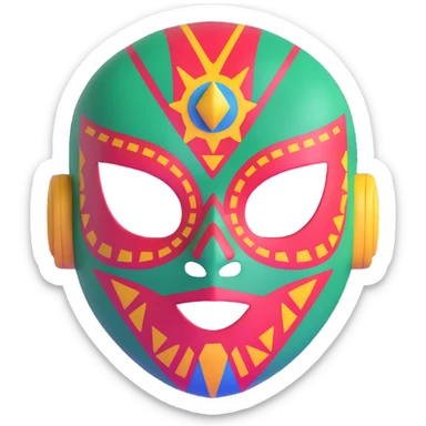 vibrant mexican luchador mask sticker