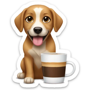 Perrito con café  sticker