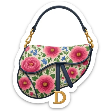 floral dior saddle bag sticker