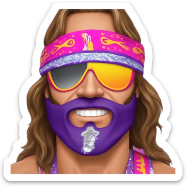 macho man randy savage oakley bandana angry sticker