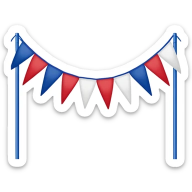 Red white and blue patriotic bunting for railing  sticker