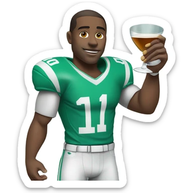 Football player with a martini sticker