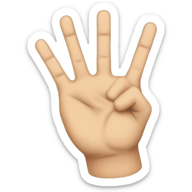 the hand with the extended index and middle fingers sticker
