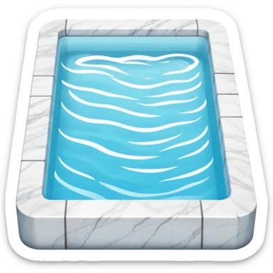 Outdoor white marble pool sticker