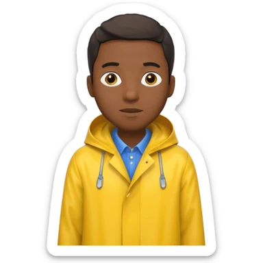 Raincoat Pedestrian black man sticker