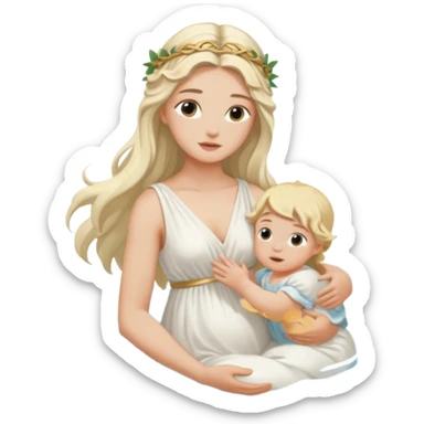 greek goddess dipping baby in river sticker