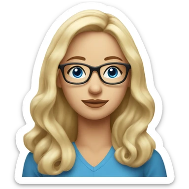 Real pretty blonde woman, blue eyes, wearing glasses - SIDE PROFILE  sticker