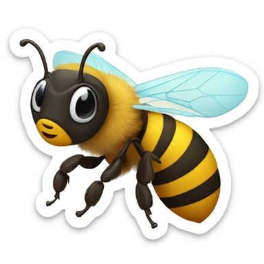 Bee in Santa hat sticker