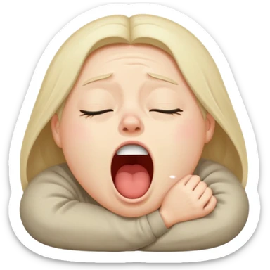 yawning sleepy character sticker