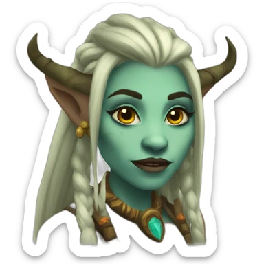 wow female troll shaman sticker