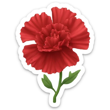 Red Carnation flower minimalistic emoji sticker