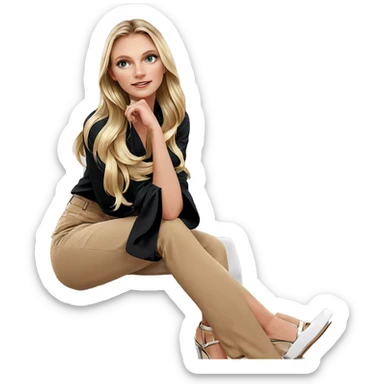 blonde girl in stylish attire sticker