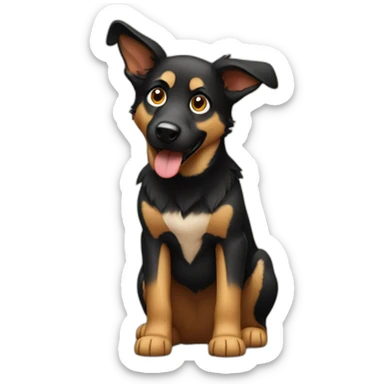 Black and fawn dog Shepherd amazement sticker