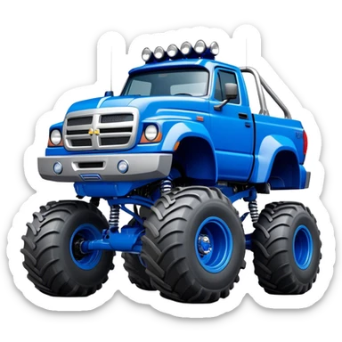 Bigfoot - Bigfoot 4x4 (Model Year: 2022) (Iconic colour: Blue) - An oversized, rugged monster truck with bold, aggressive lines painted in a striking blue. Focus on massive, rugged tires and a muscular chassis that exudes raw power and an urban legend feel. sticker