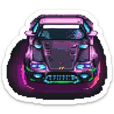 super car with neon lights sticker