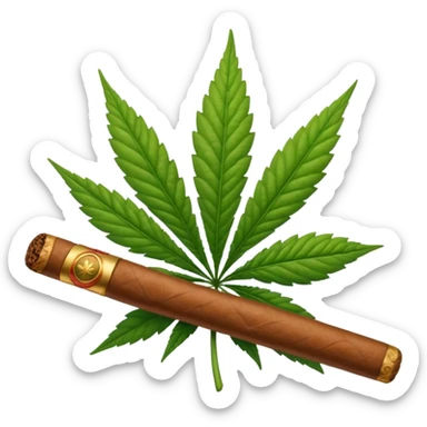 marijuana leaf with cigar sticker