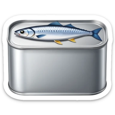 rectangular metal can for mackerel fish sticker