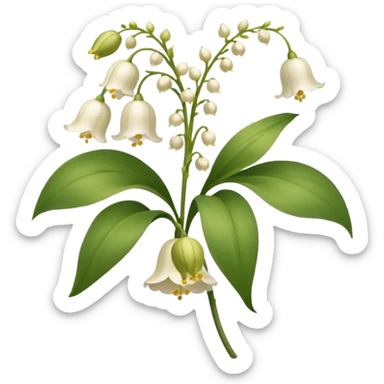 Beige Lily of the valley flower sticker