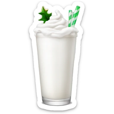 White asthetic clean Christmas drink sticker