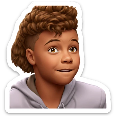 brown haired boy portrait sticker