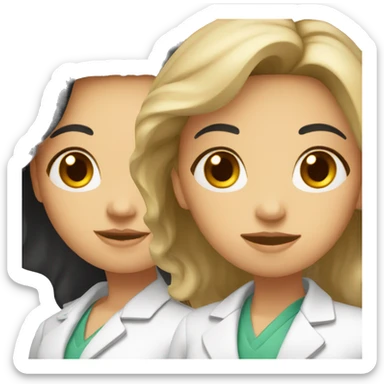 Group of five pharmacists girls sticker
