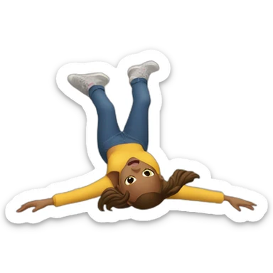 girl falling in the street sticker