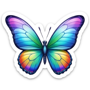 rainbow butterfly on river sticker