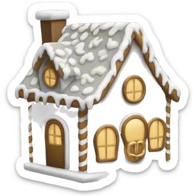 light grey and gold and black gingerbread house sticker