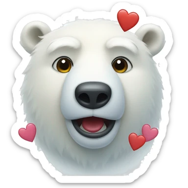 polar bear with hearts sticker